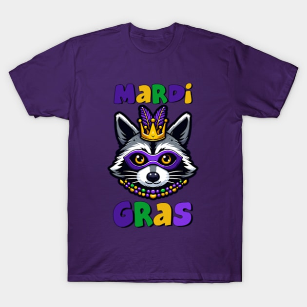 Mardi Gras Raccoon T-Shirt by hippohost